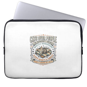 Housse Pour Ordinateur Portable Chats avant les gens Chat Introverti Anti Social V