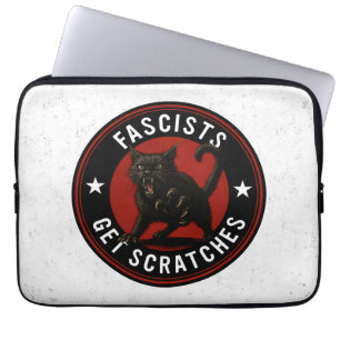 Housse Pour Ordinateur Portable Chats Contre les Fascistes