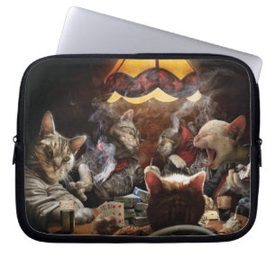 Housse Pour Ordinateur Portable Chats jouant au poker