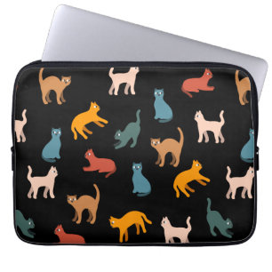 Housse Pour Ordinateur Portable Chats sur le noir