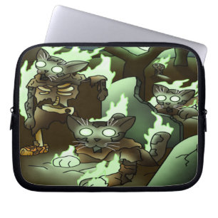 Housse Pour Ordinateur Portable Chats Zombie Halloween