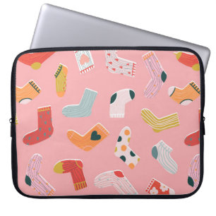 Housse Pour Ordinateur Portable Chaussettes motif sans soudure. Serre de dessin an