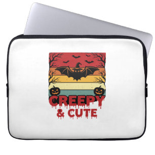 Housse Pour Ordinateur Portable Chauve-souris vintage effrayante et mignonne d'Hal