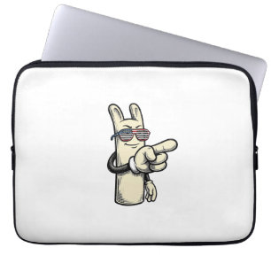 Housse Pour Ordinateur Portable Chemise de dessin animé vintage main pointant patr