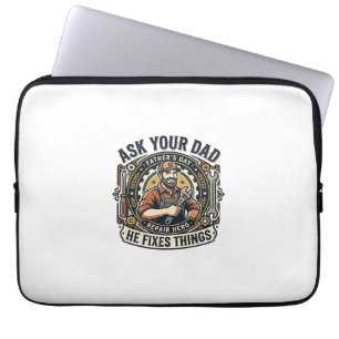 Housse Pour Ordinateur Portable Chemise de réparation de papa de la fête des pères