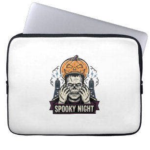 Housse Pour Ordinateur Portable Chemise Halloween Monstre avec Gravure de Lune de