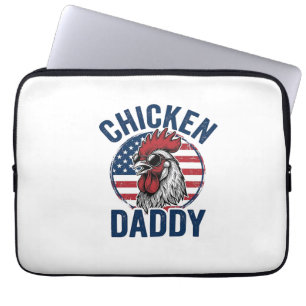 Housse Pour Ordinateur Portable Chemise patriotique vintage Coq Papa Poulet Desi