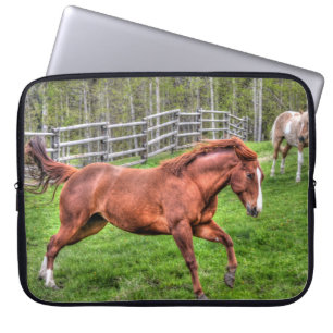 Housse Pour Ordinateur Portable Cheval de Dun Rouge Spiritué Courir sur Ranch