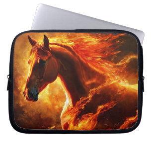 Housse Pour Ordinateur Portable cheval de feu, cheval, animaux, flamme, feu