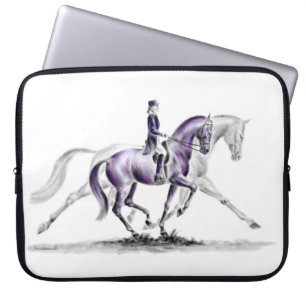 Housse Pour Ordinateur Portable Cheval Dressage en Trot Piaffe
