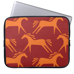 Housse Pour Ordinateur Portable Chevaux : Beauté équestre rouge sans mer.