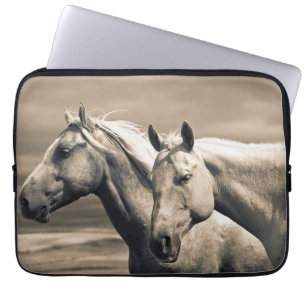 Housse Pour Ordinateur Portable Chevaux Quarter Horses dans la Prairie Canadienne