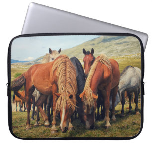 Housse Pour Ordinateur Portable Chevaux sauvages Vie Nature Scène