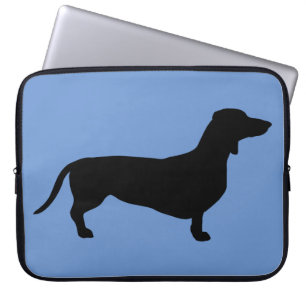 Housse Pour Ordinateur Portable Cheveux courts Dachshund - Silhouette 1