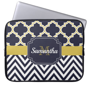 Housse Pour Ordinateur Portable Chevron et Quatrefoil