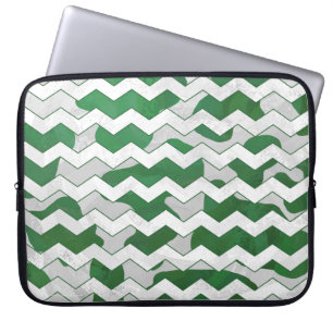 Housse Pour Ordinateur Portable Chevron Vache vert et blanc Impression