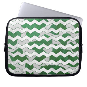 Housse Pour Ordinateur Portable Chevron Vache vert et blanc Impression