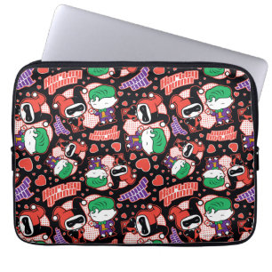 Housse Pour Ordinateur Portable Chibi Joker et Harley Heart Motif