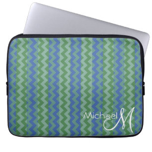 Housse Pour Ordinateur Portable Chic Chevron Zigzag Custom Monogramme 8