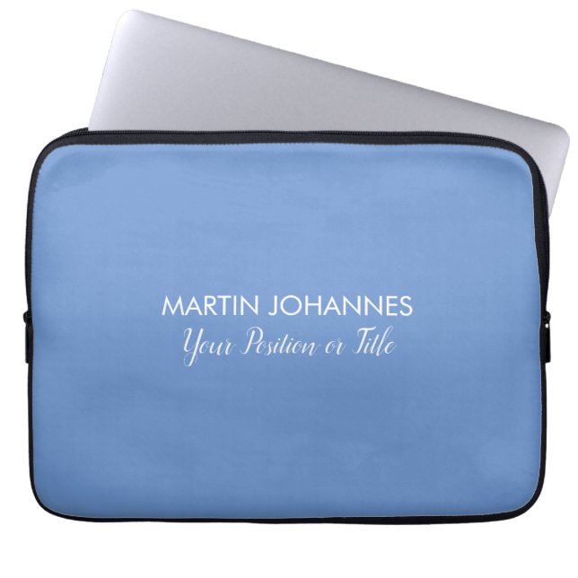 Housse Pour Ordinateur Portable Chic élégant sobre élégant minimaliste bleu élégan (Devant)