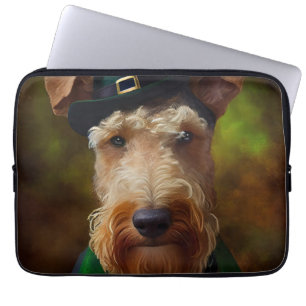 Housse Pour Ordinateur Portable chien airedale à la St. Patrick's Day