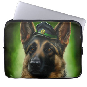 Housse Pour Ordinateur Portable Chien berger allemand en tenue de jour St. Patrick