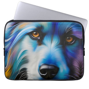 HOUSSE POUR ORDINATEUR PORTABLE CHIEN BLUE TERRIER FERMER