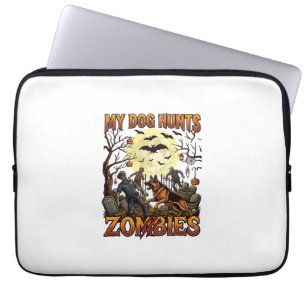 Housse Pour Ordinateur Portable Chien chasse les zombies Halloween Berger allemand
