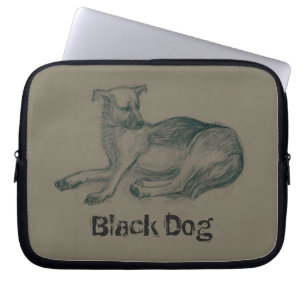 Housse Pour Ordinateur Portable Chien. Dessin au crayon.