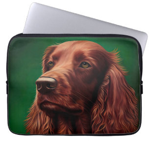Housse Pour Ordinateur Portable Chien rouge irlandais en robe de fête de St. Patri