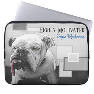 Housse Pour Ordinateur Portable Chien-taureau hautement motivé avec attitude langu