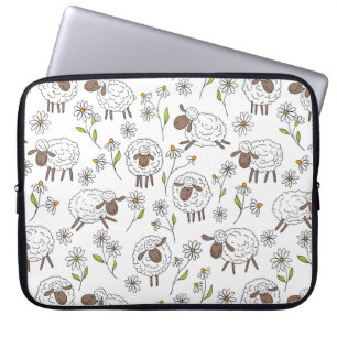 Housse Pour Ordinateur Portable Chiens de comptage sur blanc