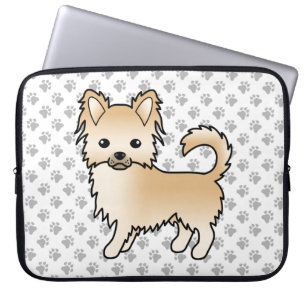 Housse Pour Ordinateur Portable Chihuahua à poil long fauve Chien de dessin animé