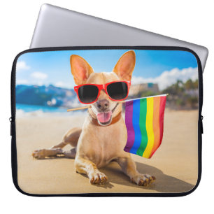 Housse Pour Ordinateur Portable Chihuahua Dog à la plage