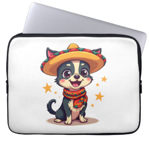 Housse Pour Ordinateur Portable Chihuahua Mexique Cinco de Mayo Chien Drôle Copie