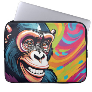 Housse Pour Ordinateur Portable Chimpanzé fou mignon