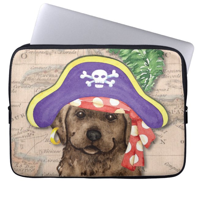Housse Pour Ordinateur Portable Chocolat Lab Pirate (Devant)