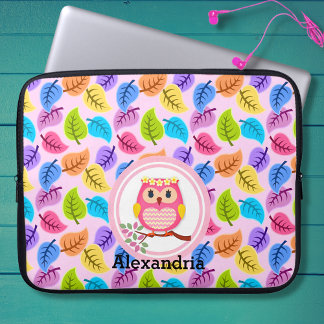 Housse Pour Ordinateur Portable Chouette rose