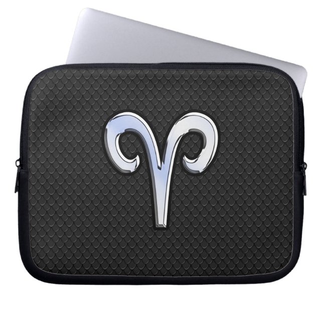 Housse Pour Ordinateur Portable Chrome Comme Aries Symbole Zodiac Style de peau se (Devant)