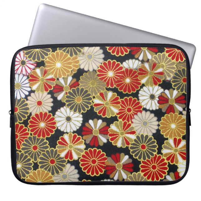 Housse Pour Ordinateur Portable Chrysanthèmes en or (Devant)