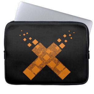 Housse Pour Ordinateur Portable Chute de feu orange Culte de la mort Croix Rituell