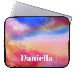 Housse Pour Ordinateur Portable Ciel holographique couleur foncé avec nom personna