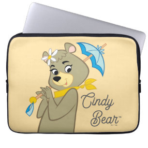 Housse Pour Ordinateur Portable Cindy Bear tenant le parasol