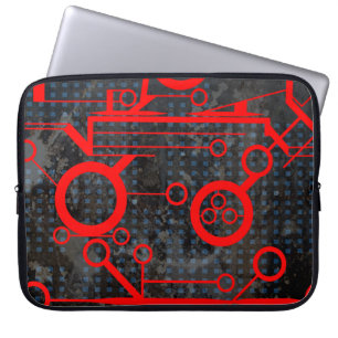 Housse Pour Ordinateur Portable Circuit rouge