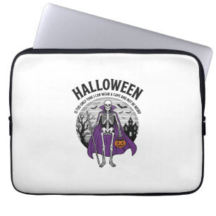 Housse Pour Ordinateur Portable Citation drôle de cape d'Halloween de squelette de
