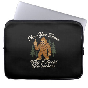 Housse Pour Ordinateur Portable Citation drôle sarcastique d'évitement de Bigfoot 