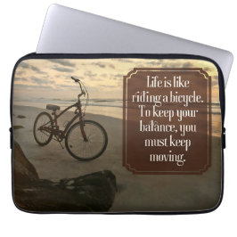 Housse Pour Ordinateur Portable Citation inspirante "Faire du vélo"