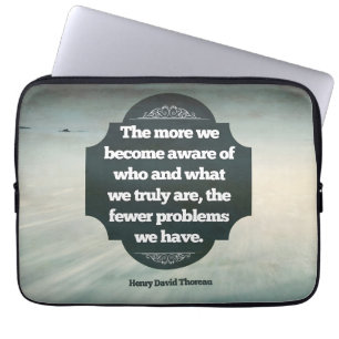 Housse Pour Ordinateur Portable Citation Inspirationnelle de Henry David Thoreau "