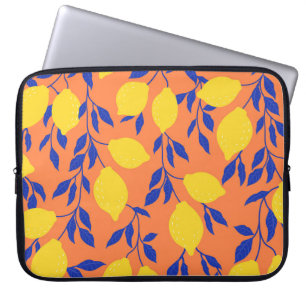 Housse Pour Ordinateur Portable Citrons stylisés Vintage Motif tropical