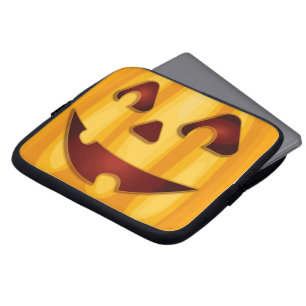 Housse Pour Ordinateur Portable Citrouille sculpté souriant design Halloween